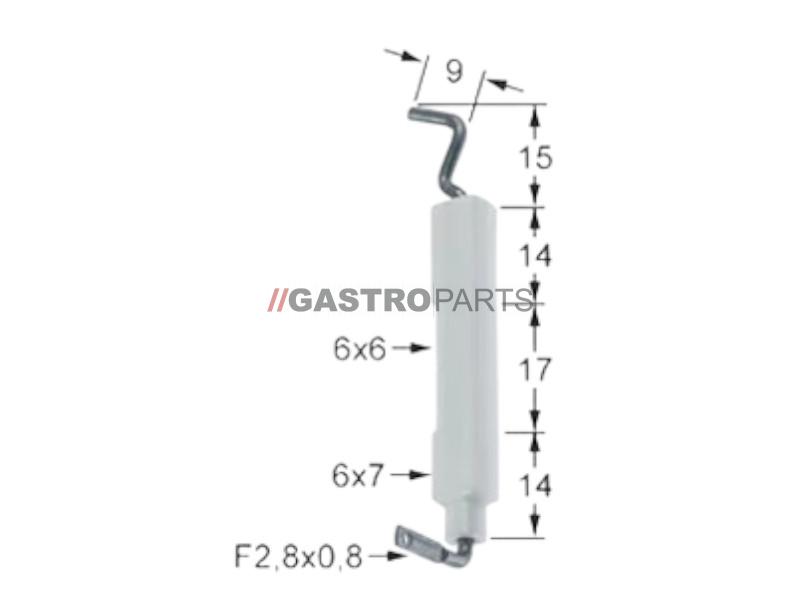 Elektrode Firkantet Ø 6/7x44 mm - G91885